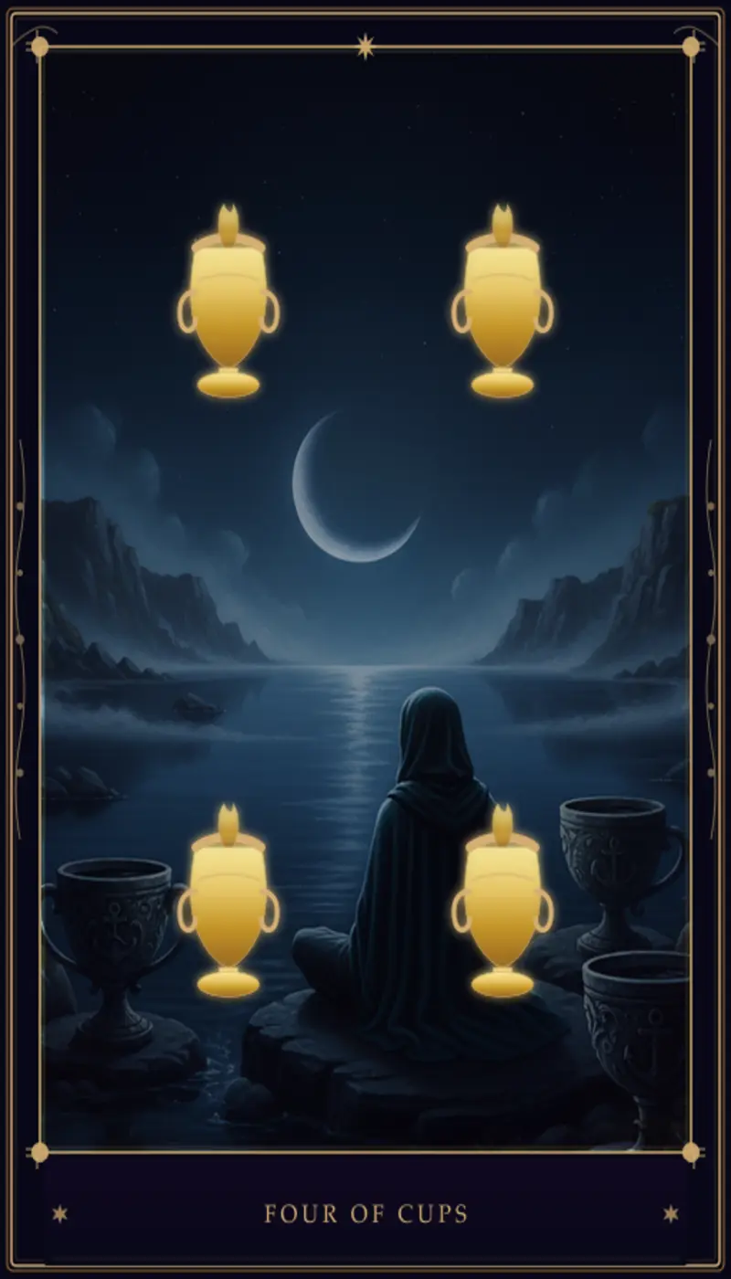 Cuatro de Copas: Significado, Interpretación y Guía Completa del Tarot
