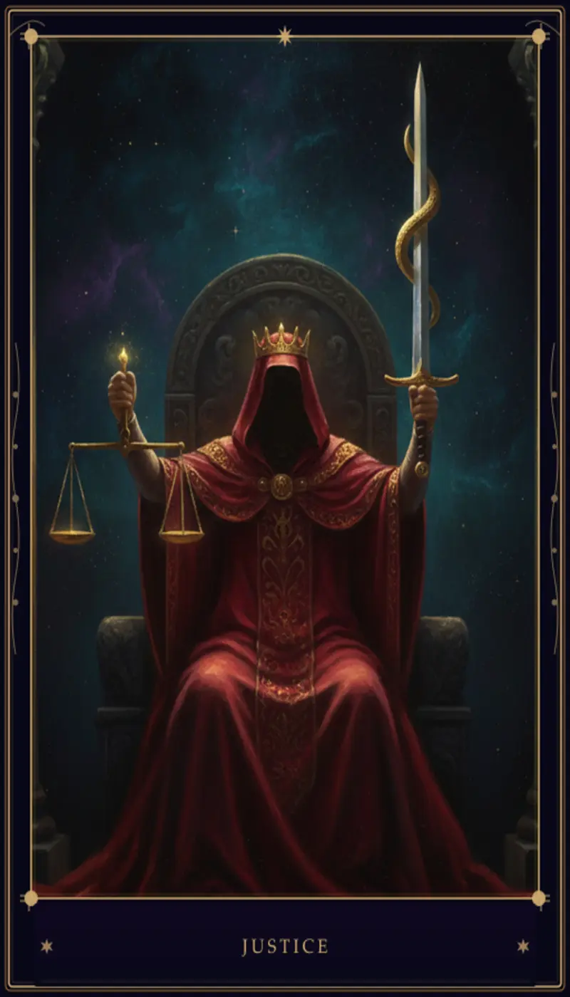 Justice Tarot Card: Complete Meaning Guide for Love, Work & Money