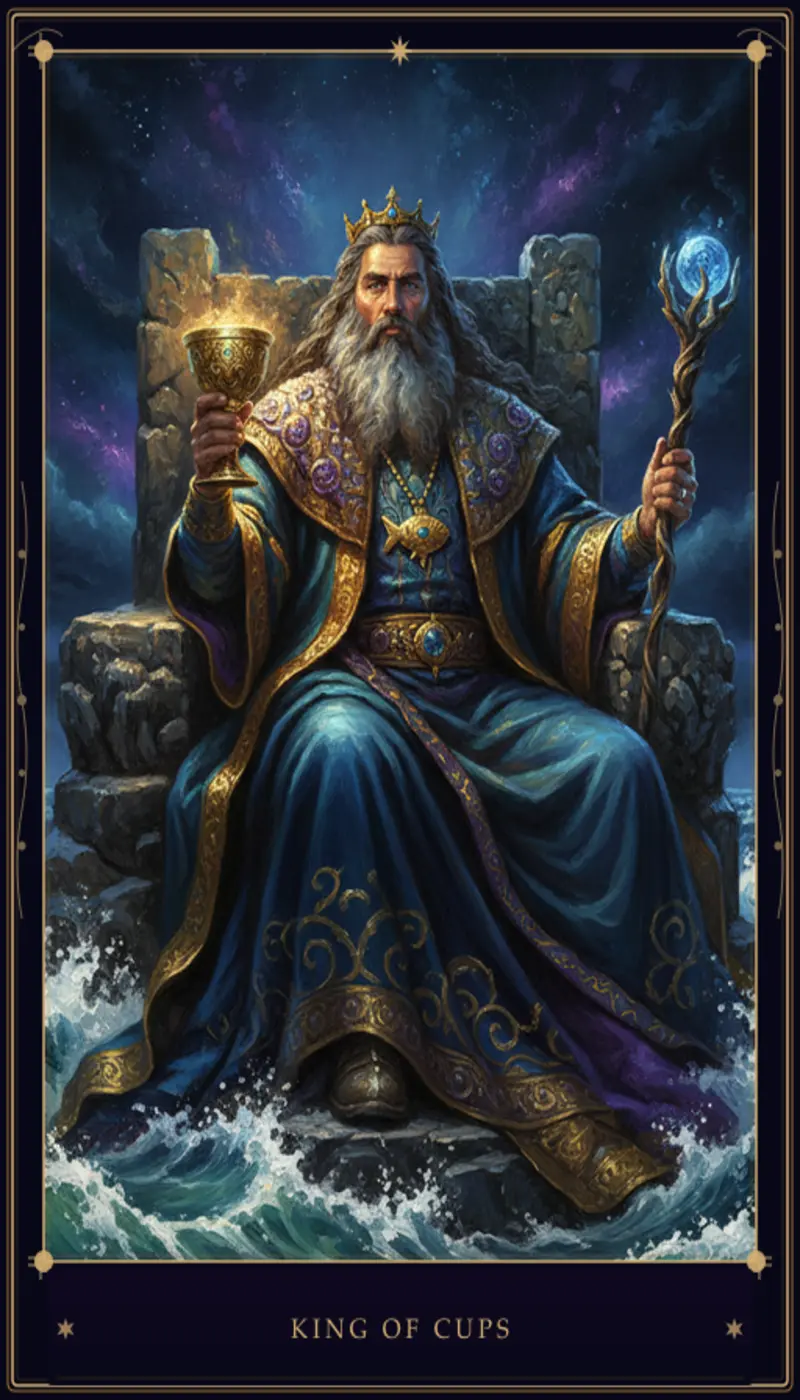 Rey de Copas en el Tarot: Significado, Interpretación y Guía Completa