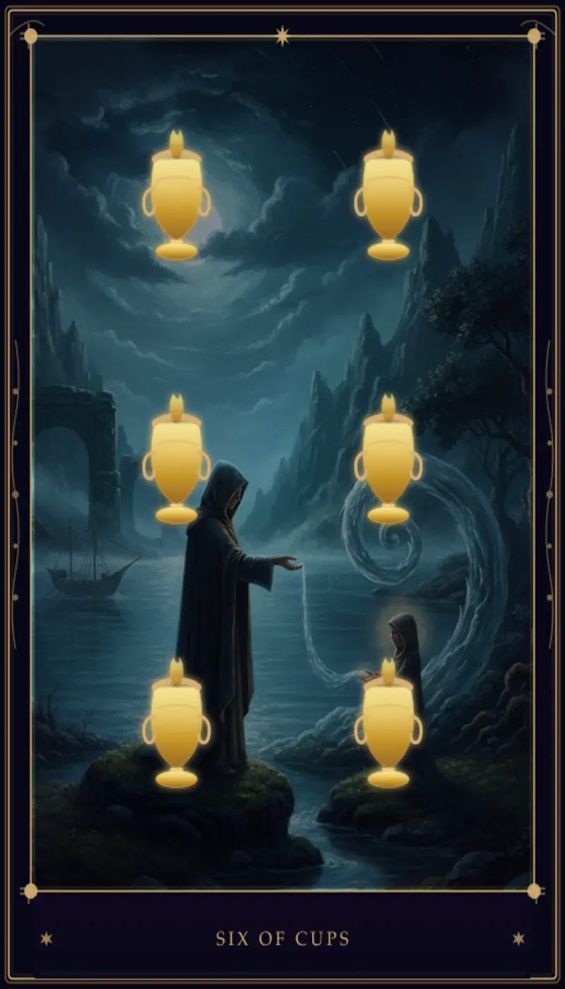 Seis de Copas no Tarot: Significado, Interpretação e Combinações