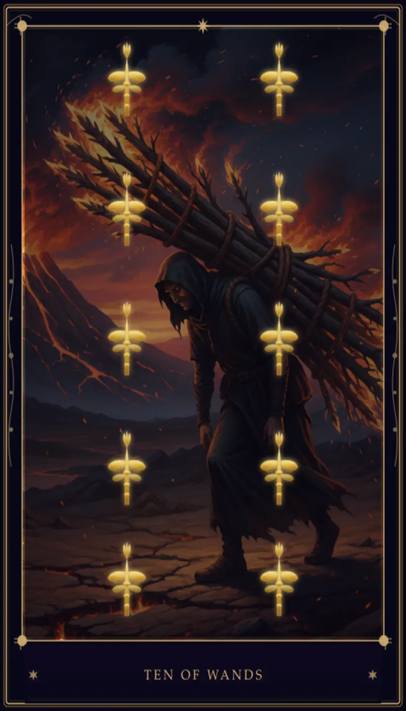 Dez de Paus no Tarot: Significado, Interpretações e Guia Completo