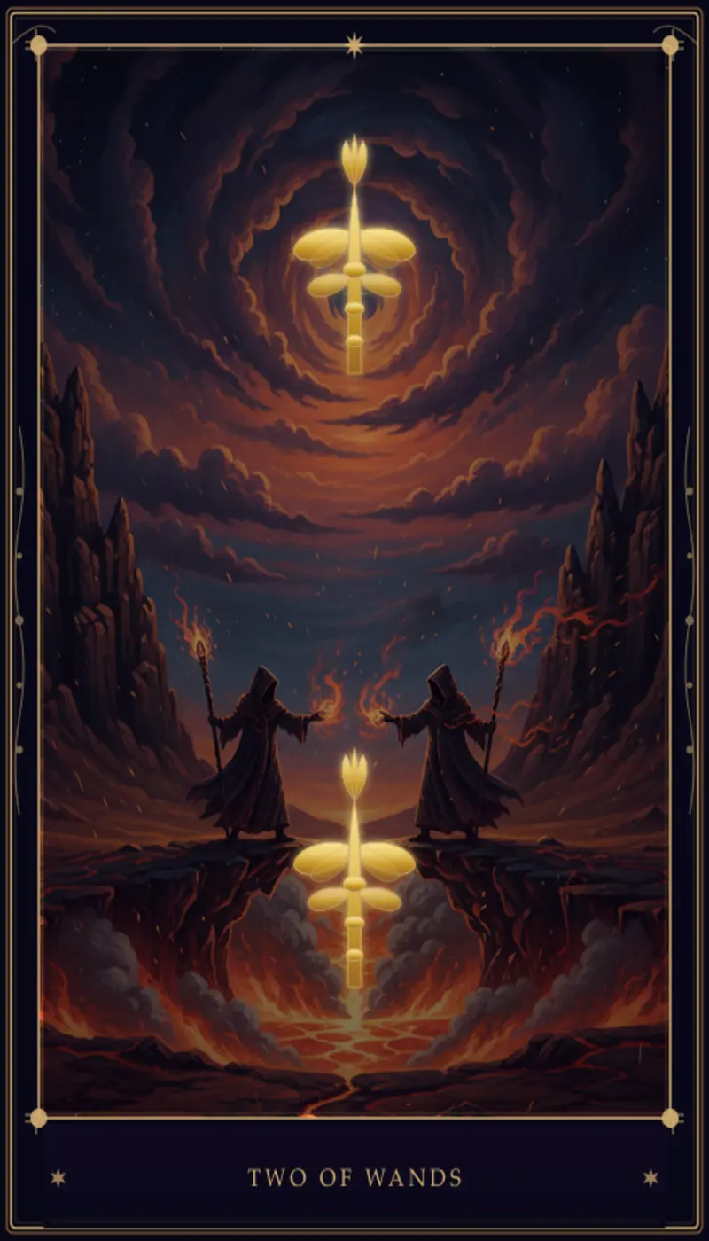 Dos de Bastos: Significado, Interpretación y Guía Completa del Tarot