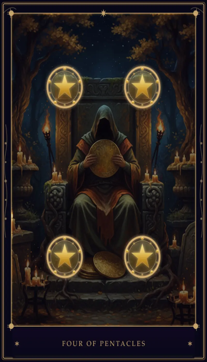 Cuatro de Oros en el Tarot: Significado, Interpretación y Guía Completa