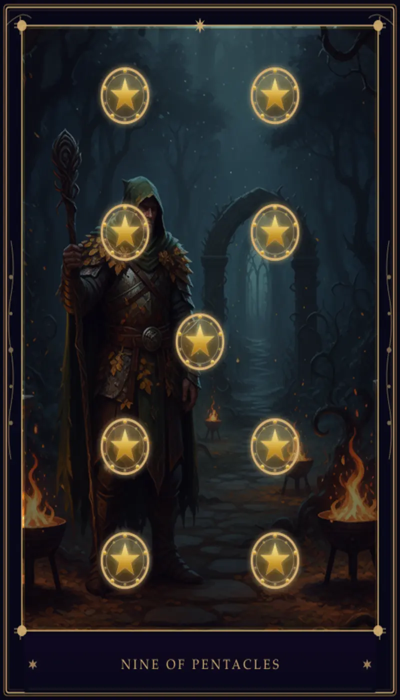 Nine of Pentacles Tarot Card Meaning - Complete Guide