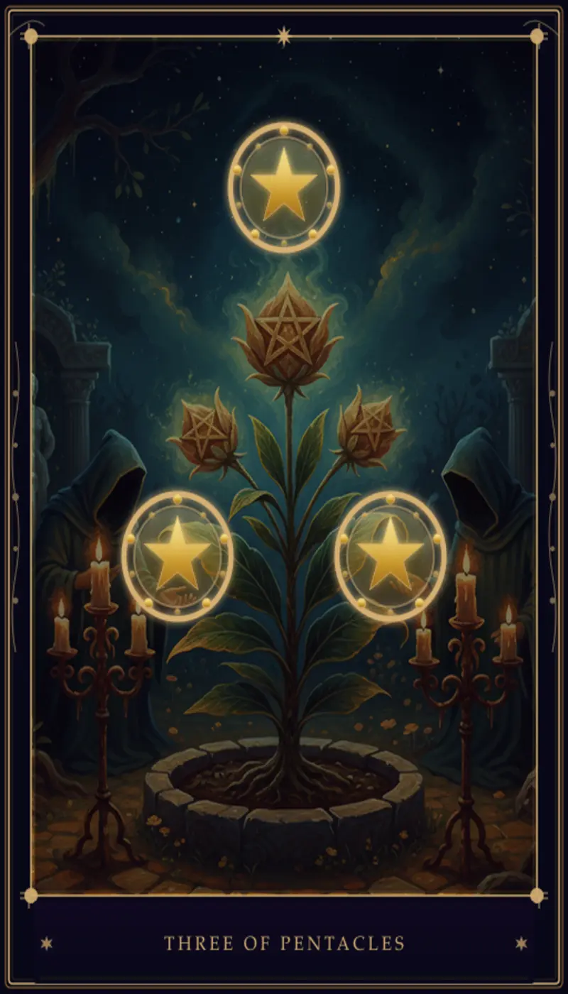 Three of Pentacles Tarot Card Meaning | Upright & Reversed